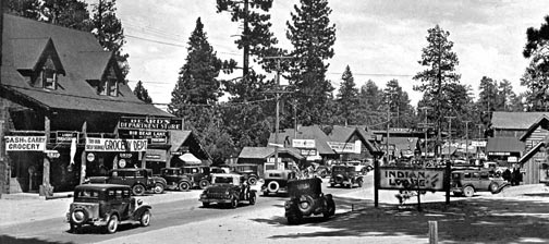 Looking east along the 1930's Village Drive.