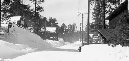 Cut off from the rest of the world, Big Bear Village is snowed in until the highways can be cleared.